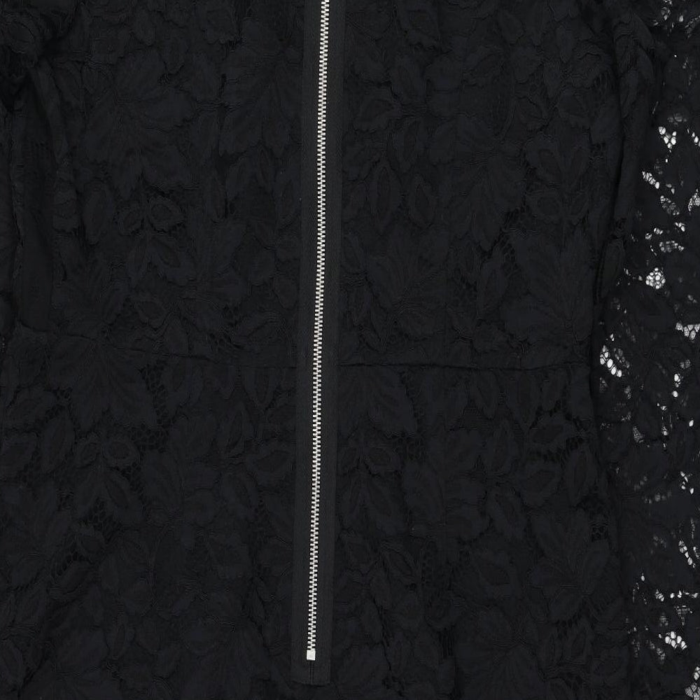 Marc by Marc Jacobs Womens Black  Nylon A-Line  Size 10  Round Neck Zip