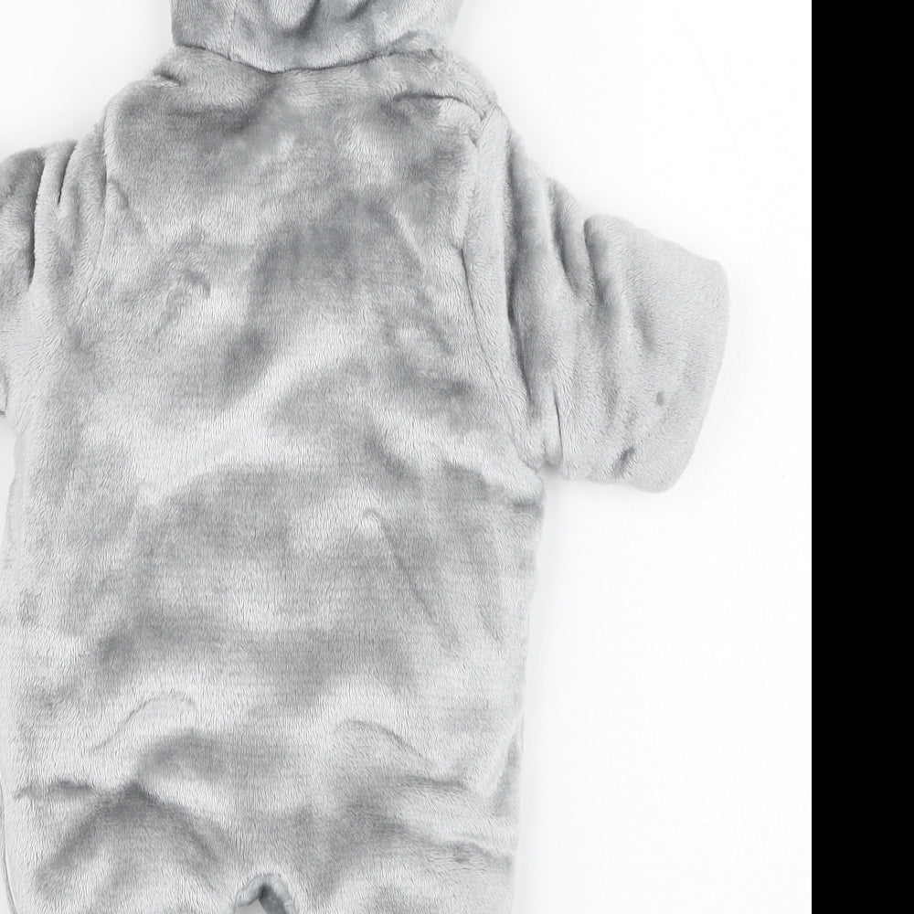 F&F Baby Grey  Polyester Babygrow One-Piece Size 0-3 Months  Zip - Bear