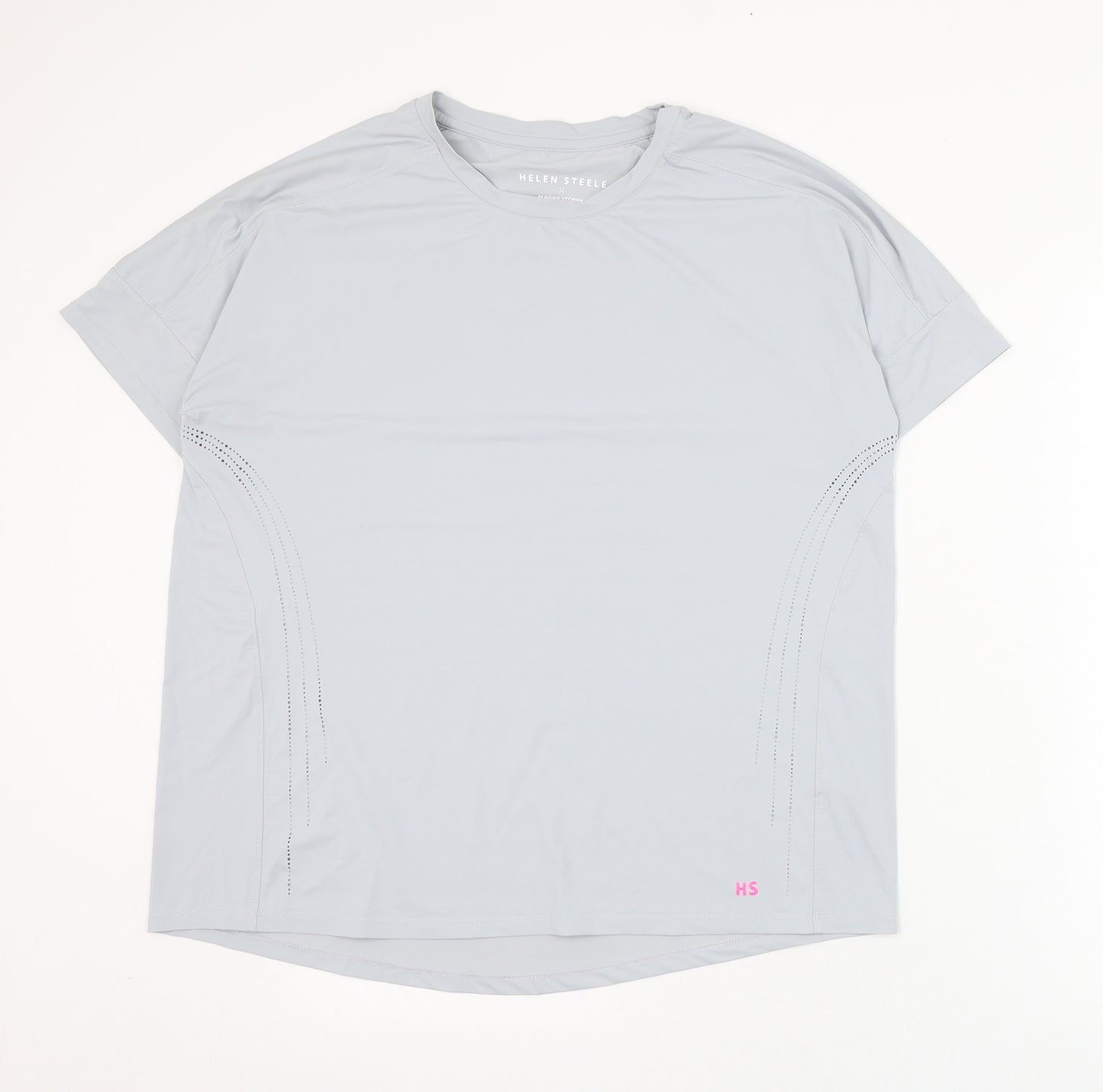 Dunnes Stores Womens Grey  Nylon Basic T-Shirt Size M Round Neck Pullover