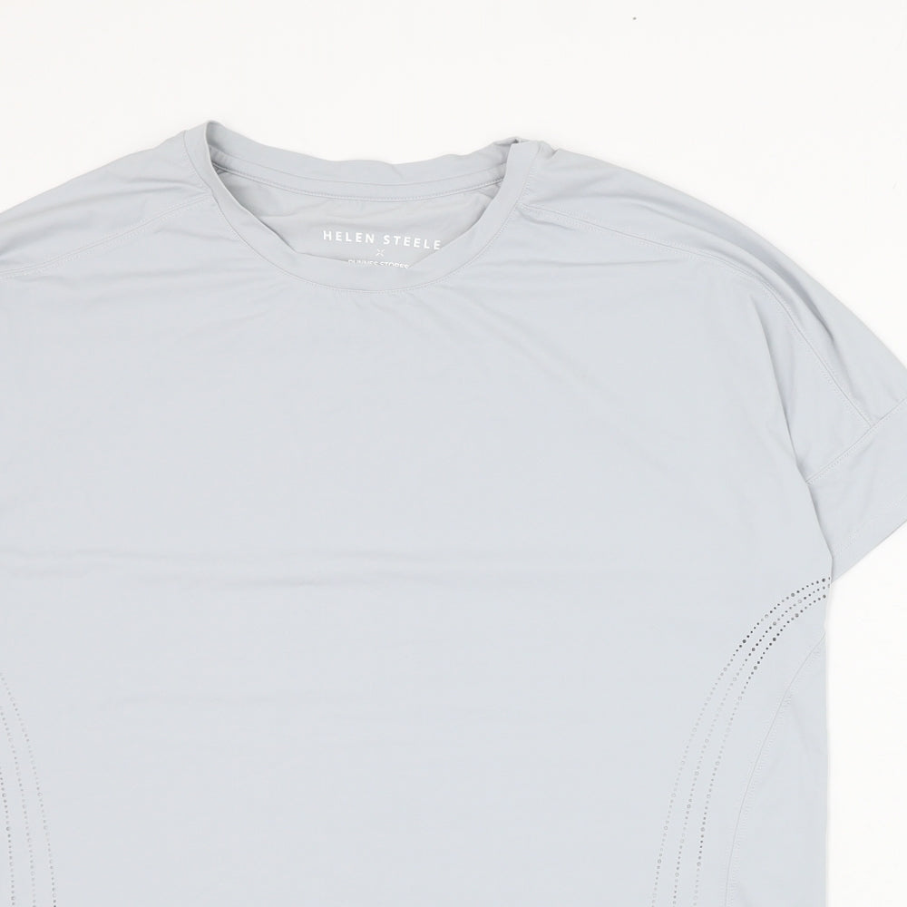 Dunnes Stores Womens Grey  Nylon Basic T-Shirt Size M Round Neck Pullover