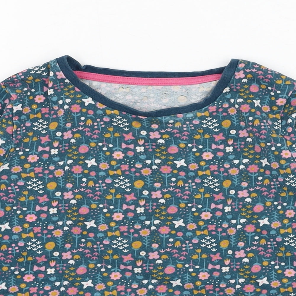 Matalan Girls Green  Cotton Basic T-Shirt Size 2-3 Years Round Neck Pullover