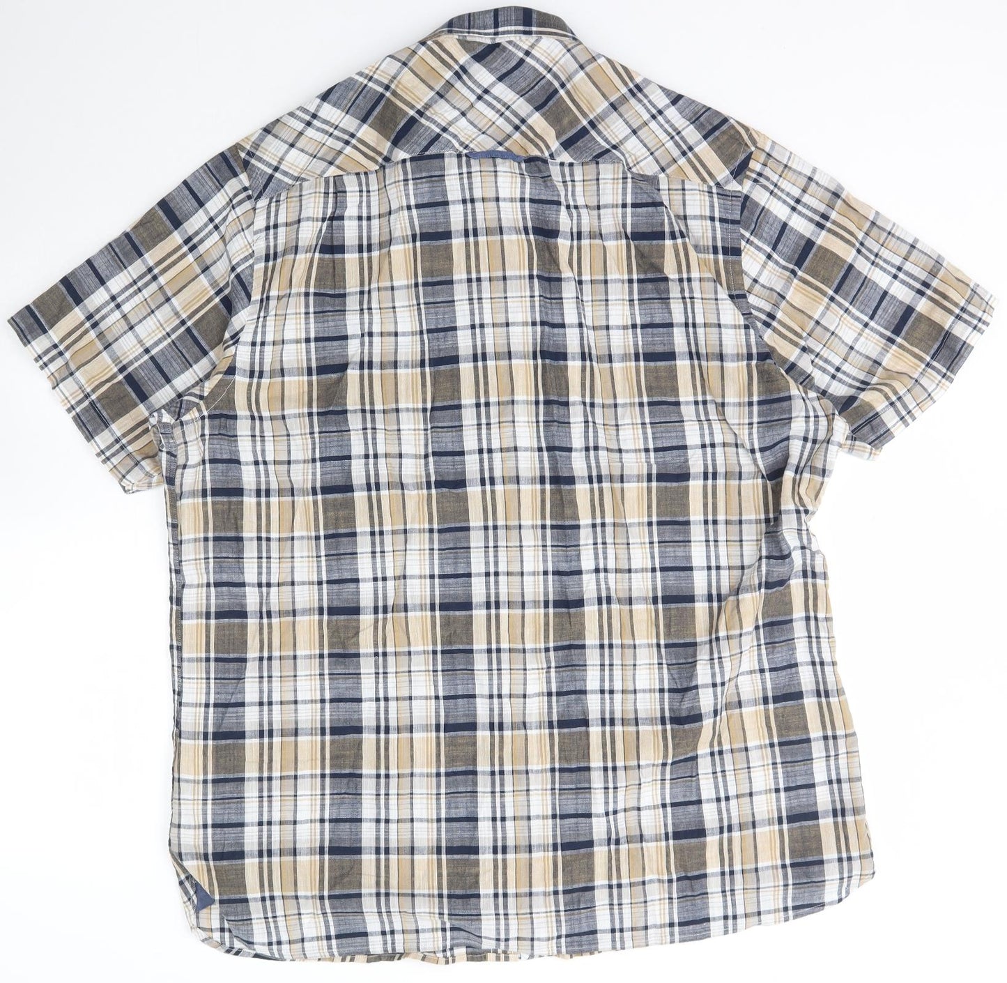 Raging Bull Mens Multicoloured Check Cotton  Button-Up Size 2XL Collared Button