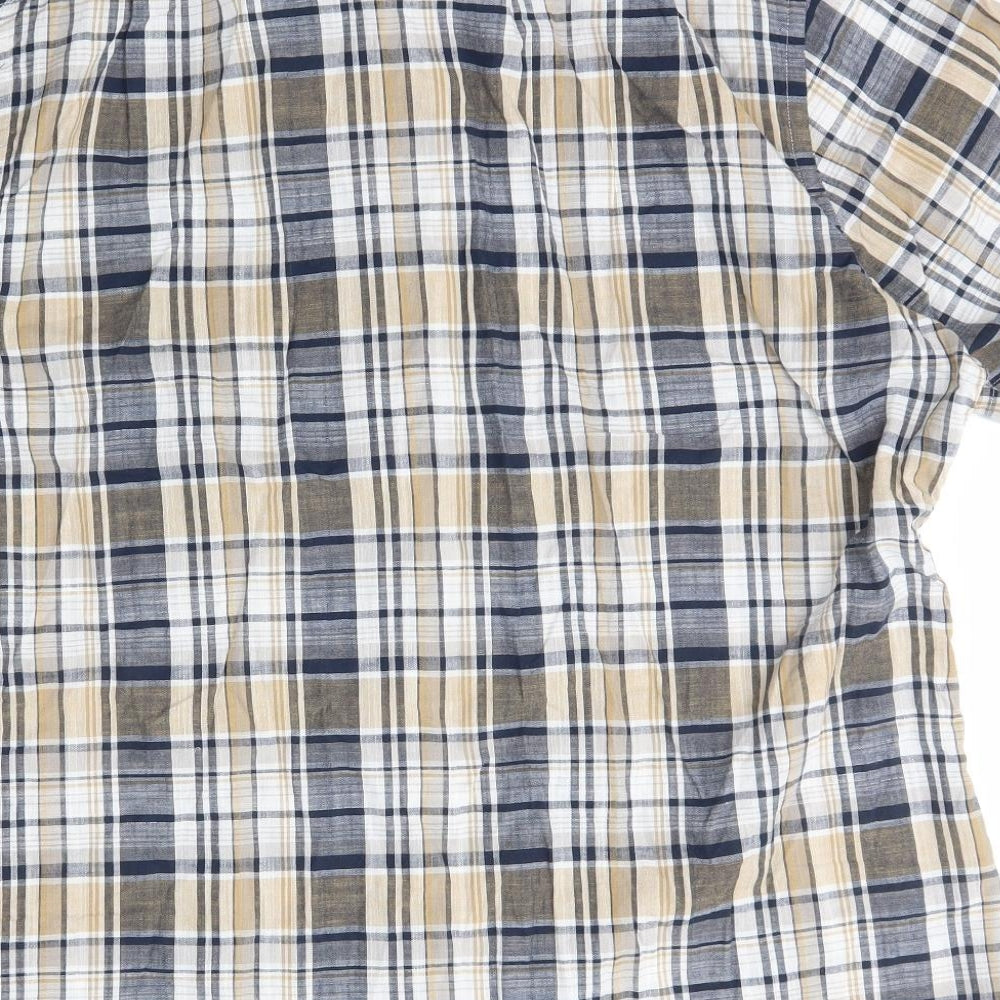 Raging Bull Mens Multicoloured Check Cotton  Button-Up Size 2XL Collared Button