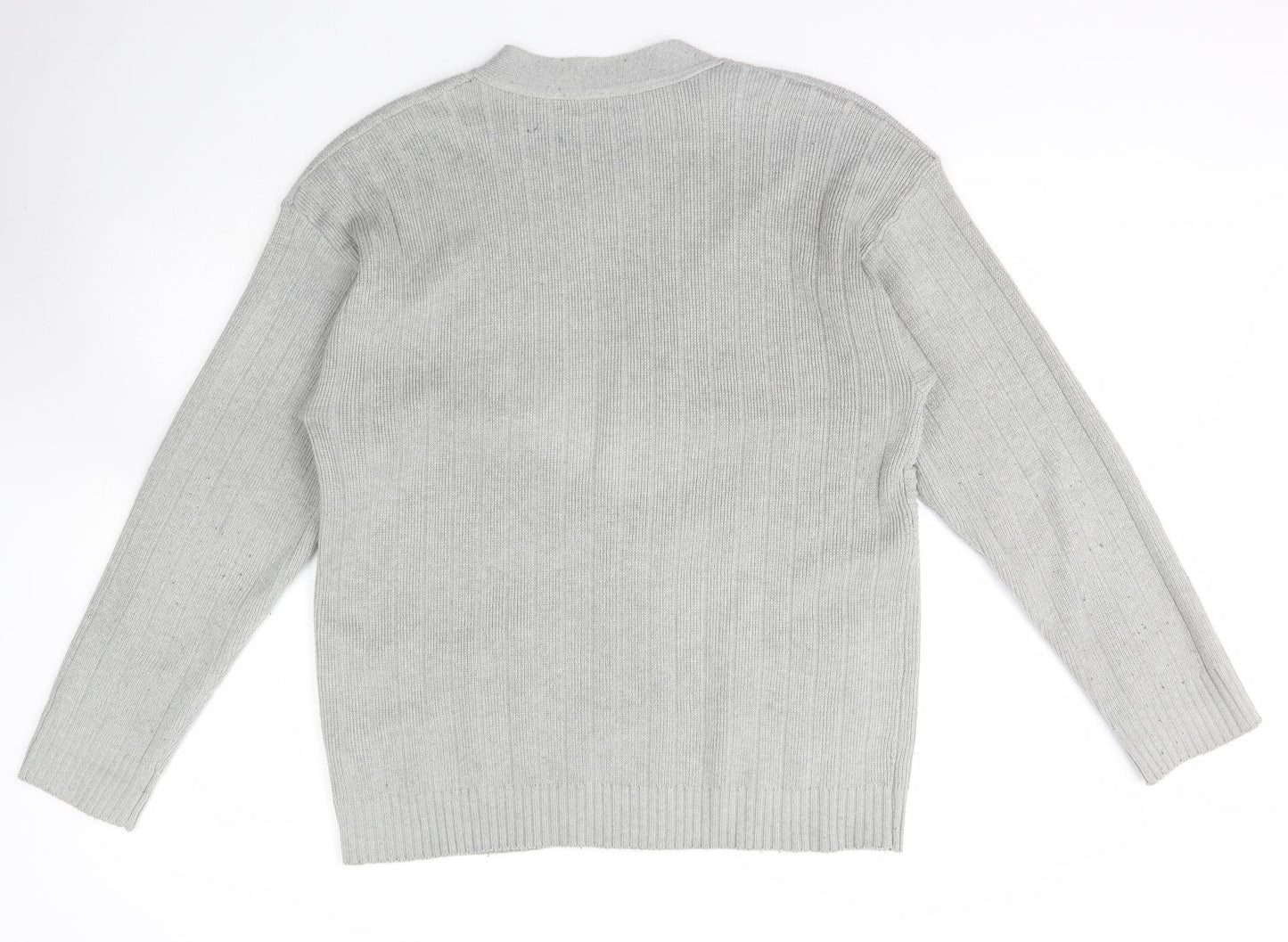 Damart Womens Grey V-Neck  Acrylic Cardigan Jumper Size L