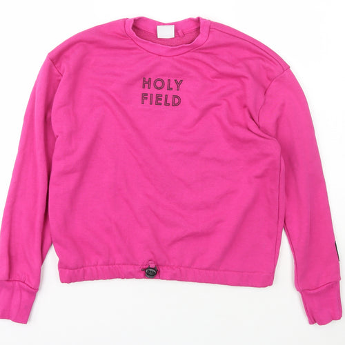Holyfield Girls Pink  Cotton Pullover Sweatshirt Size M  Pullover