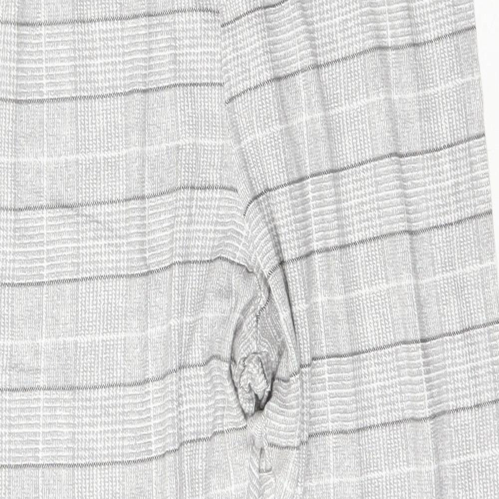 Boohoo Womens Grey Check Viscose Jegging Leggings Size 8 L24 in