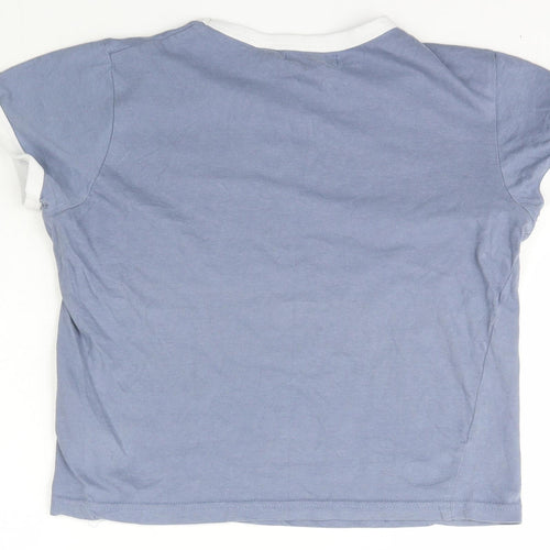 Brave Soul Womens Blue  Cotton Basic T-Shirt Size XS Crew Neck
