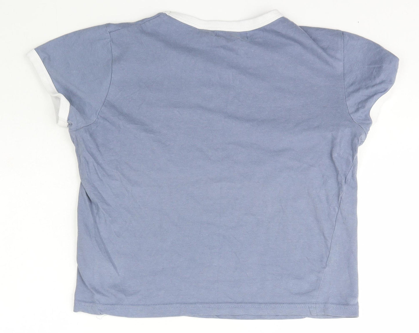 Brave Soul Womens Blue  Cotton Basic T-Shirt Size XS Crew Neck