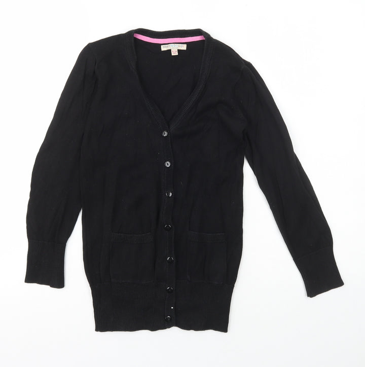 Indigo Girls Black V-Neck  Cotton Cardigan Jumper Size 9-10 Years  Button - Marks and Spencer