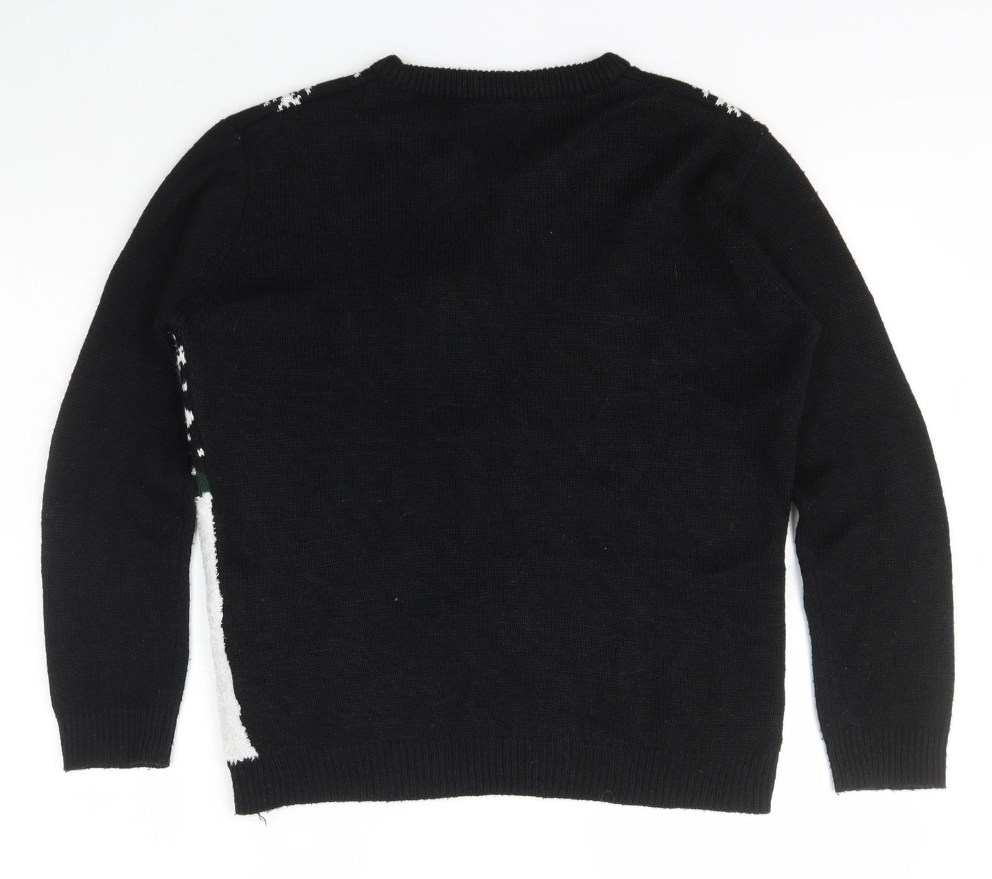 Atmosphere Womens Black Scoop Neck  Acrylic Pullover Jumper Size 10   - Christmas