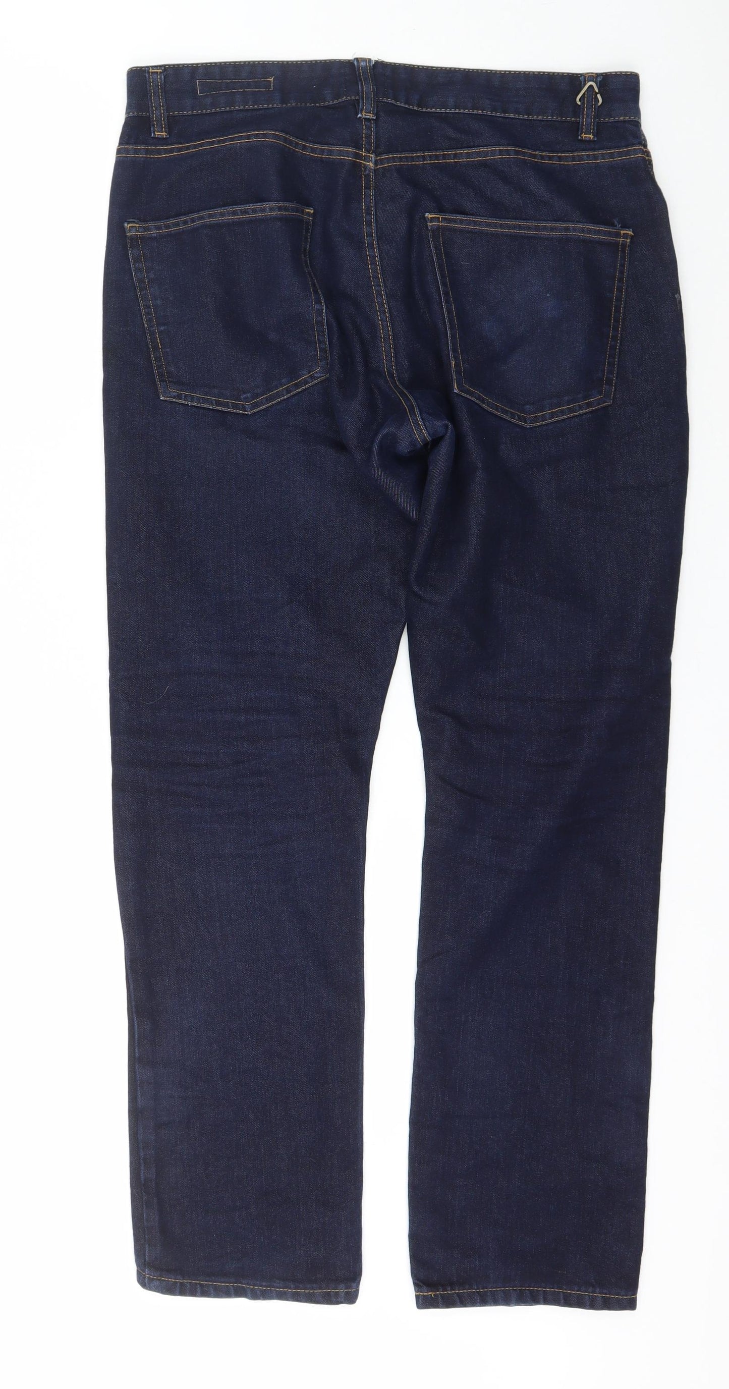 Soviet Mens Blue  Cotton Bootcut Jeans Size 32 L30 in Slim Button