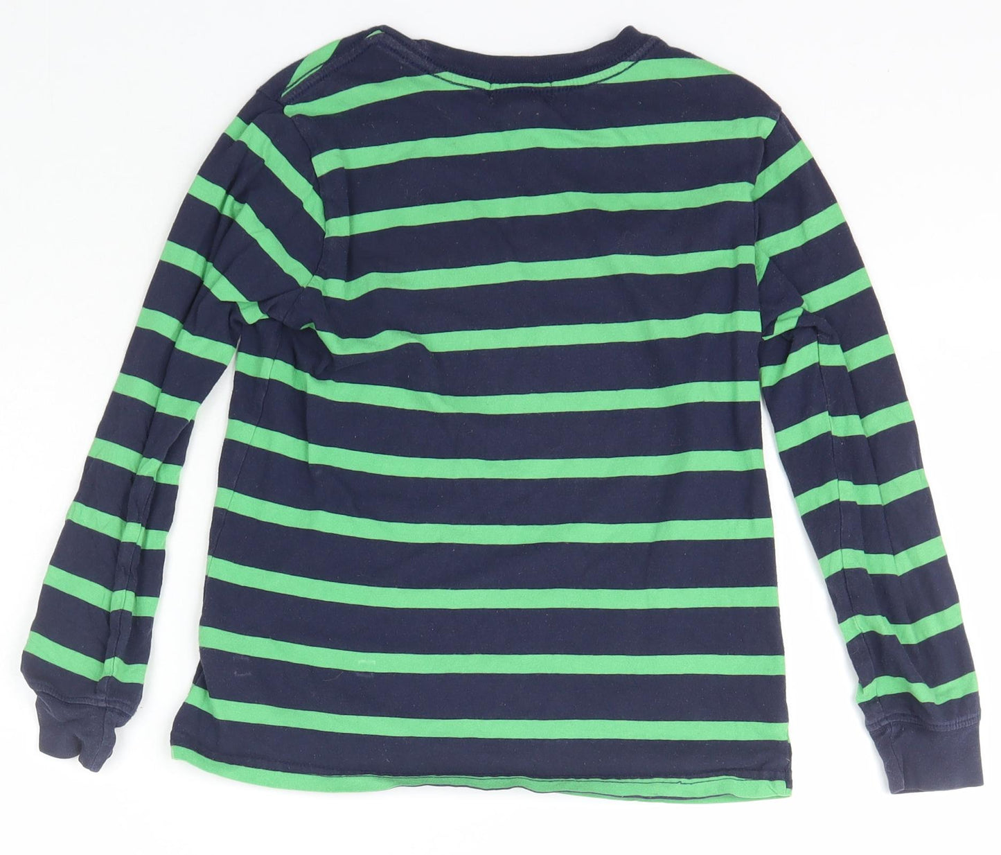 Polo Ralph Lauren Boys Blue Crew Neck Striped Cotton Pullover Jumper Size 7 Years  Pullover