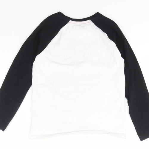 NEXT Boys White  Cotton Basic T-Shirt Size 7 Years Crew Neck Pullover - gamer