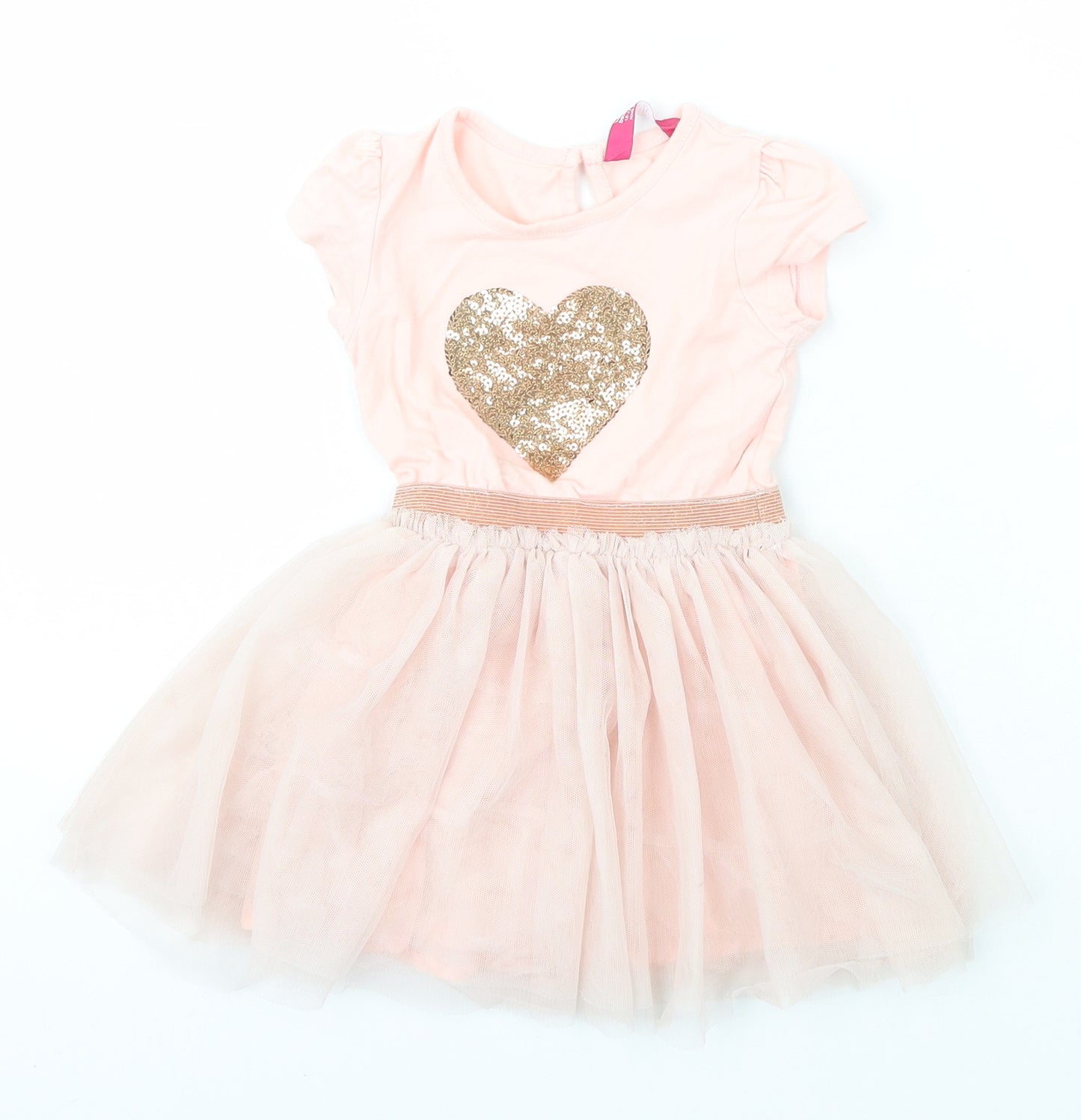 Young Dimension Girls Pink  Cotton A-Line  Size 2 Years  Crew Neck Pullover - Tutu
