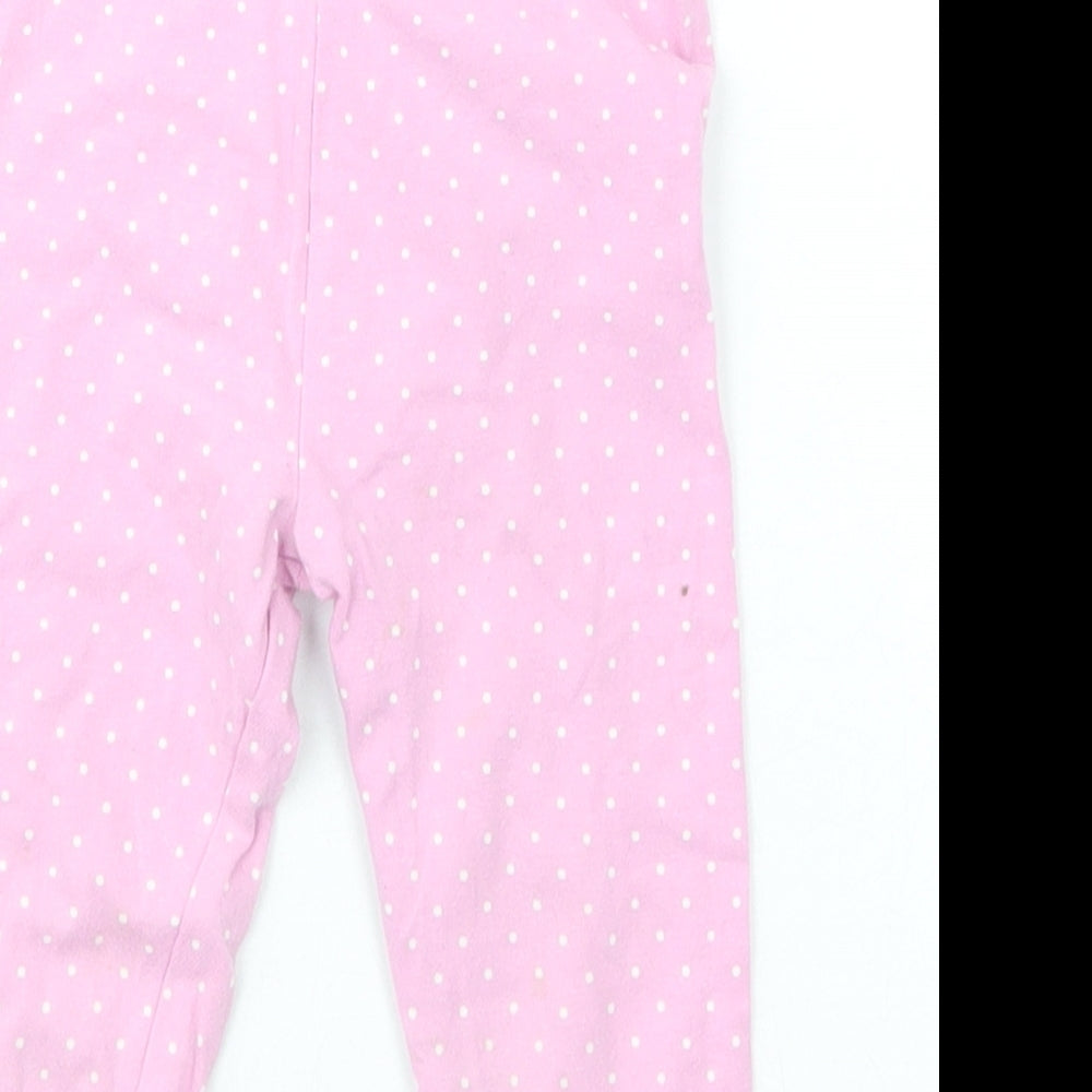 Mothercare Girls Pink Polka Dot Cotton Jogger Trousers Size 18-24 Months