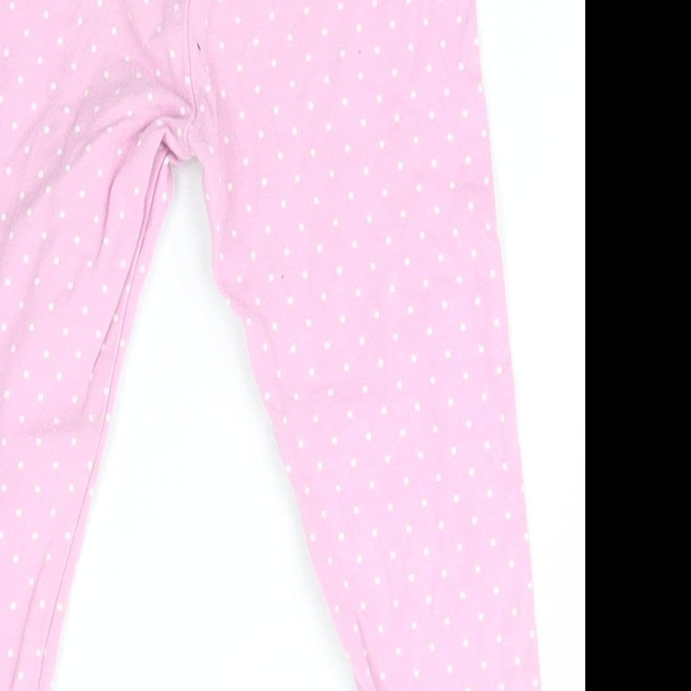 Mothercare Girls Pink Polka Dot Cotton Jogger Trousers Size 18-24 Months