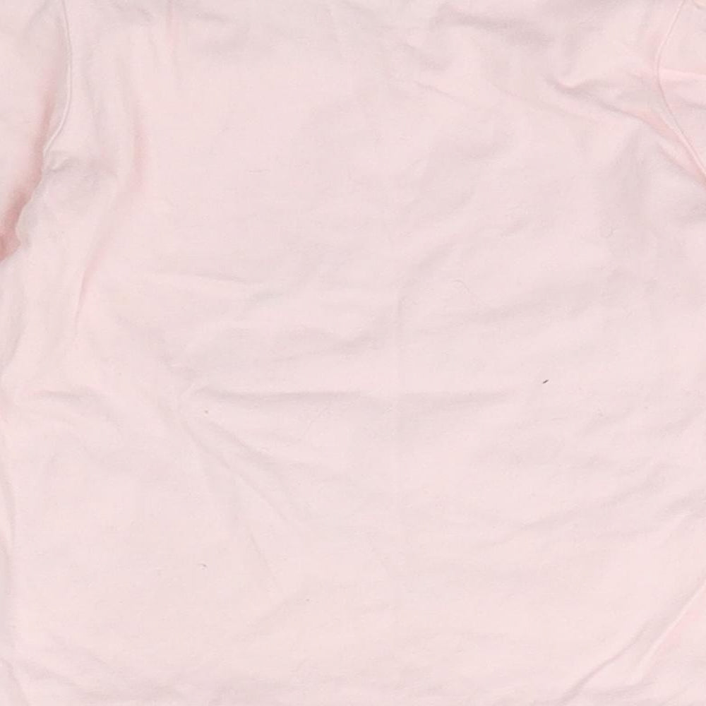 George Girls Pink  Cotton Basic T-Shirt Size 12-18 Months Crew Neck Button - Disney