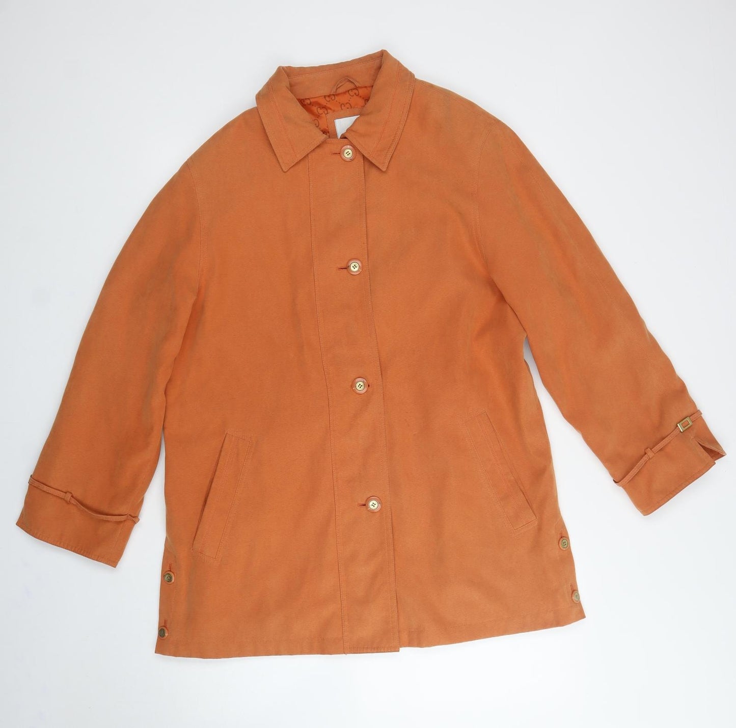 Gelco Womens Orange   Overcoat Coat Size 10  Button