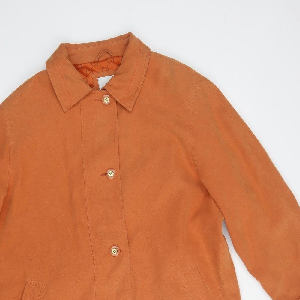 Gelco Womens Orange   Overcoat Coat Size 10  Button