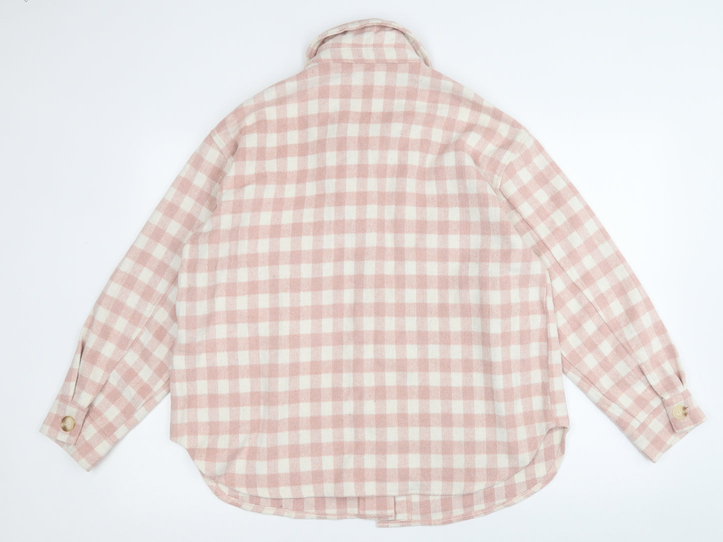 New Look Womens Pink Plaid  Jacket  Size 14  Hook & Eye