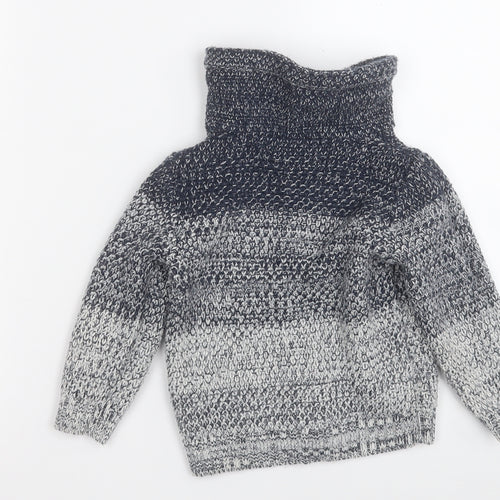 Primark Boys Grey High Neck  Cotton Pullover Jumper Size 2-3 Years