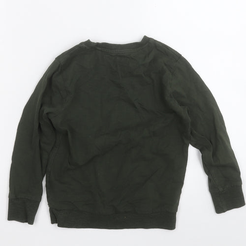 NEXT Boys Green  Cotton Pullover T-Shirt Size 4-5 Years Round Neck