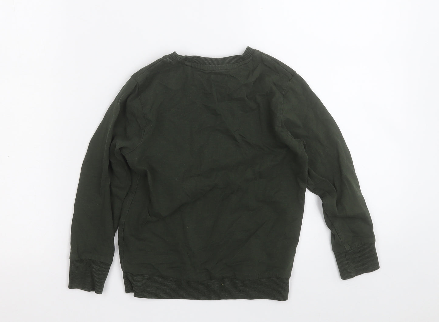 NEXT Boys Green  Cotton Pullover T-Shirt Size 4-5 Years Round Neck