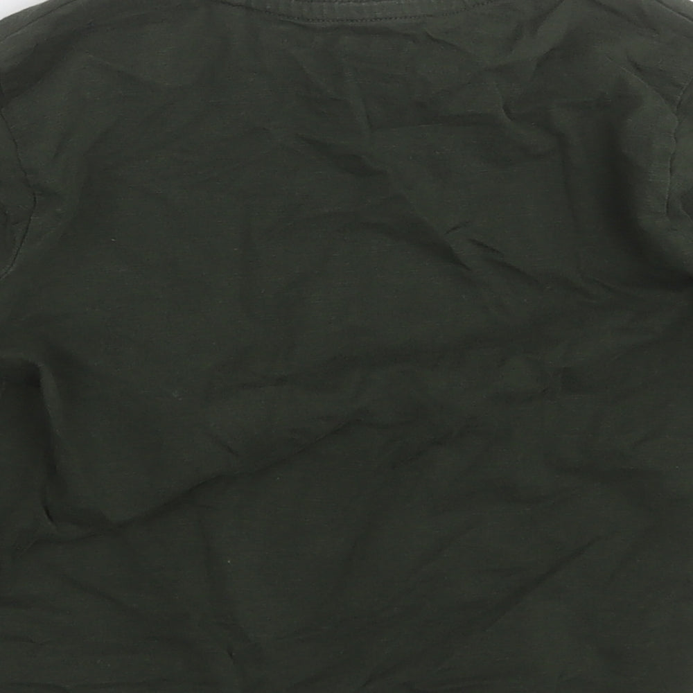 NEXT Boys Green  Cotton Pullover T-Shirt Size 4-5 Years Round Neck