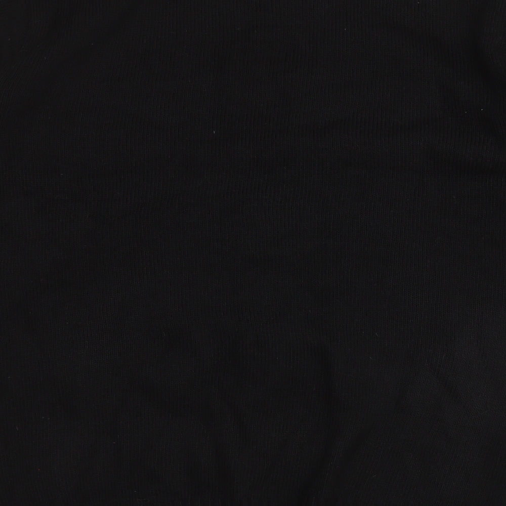 elizabeth alexandra Mens Black Round Neck  Acrylic Pullover Jumper Size XL   - Santa Ho Ho Ho