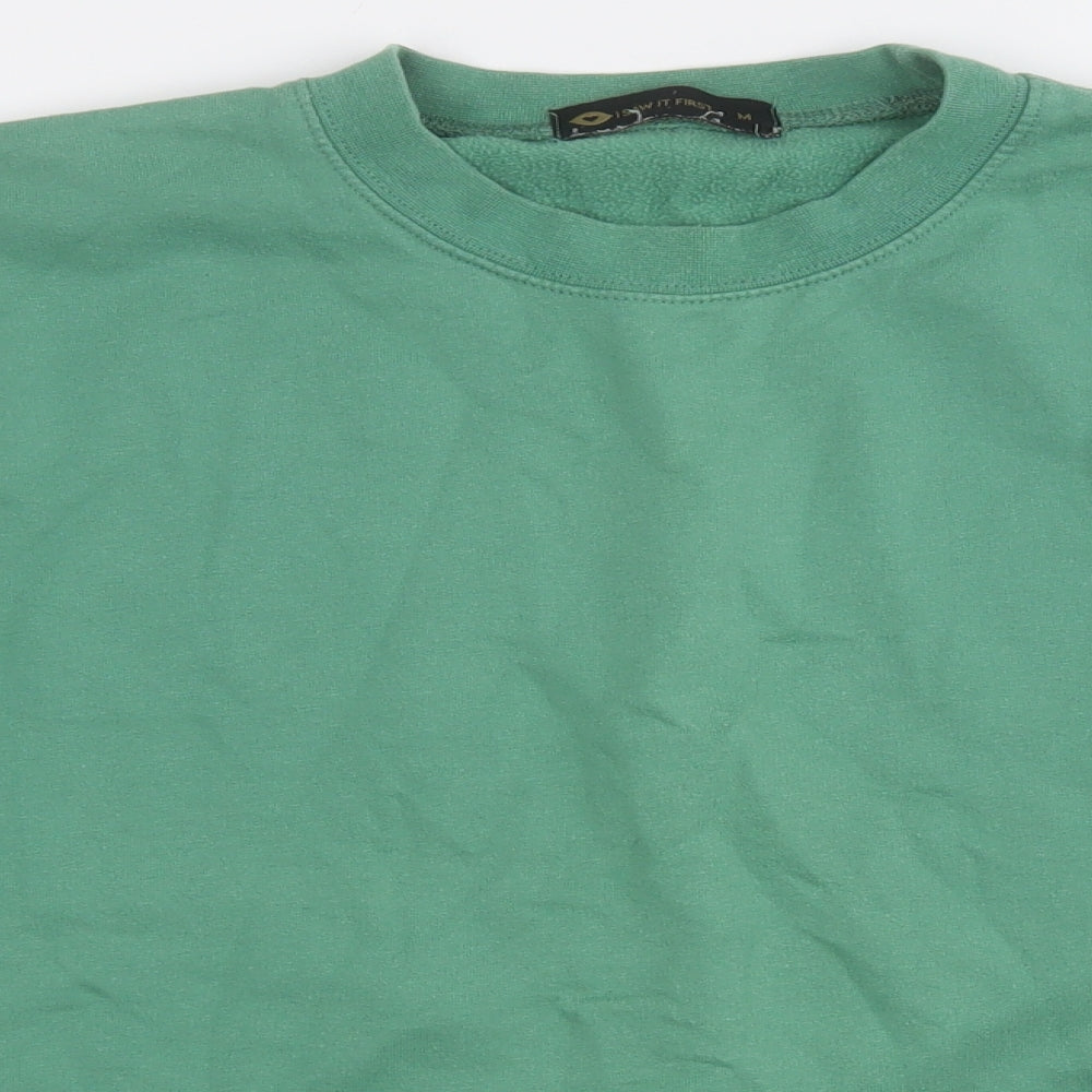 I SAW IT FIRST Womens Green  Cotton Pullover Sweatshirt Size M
