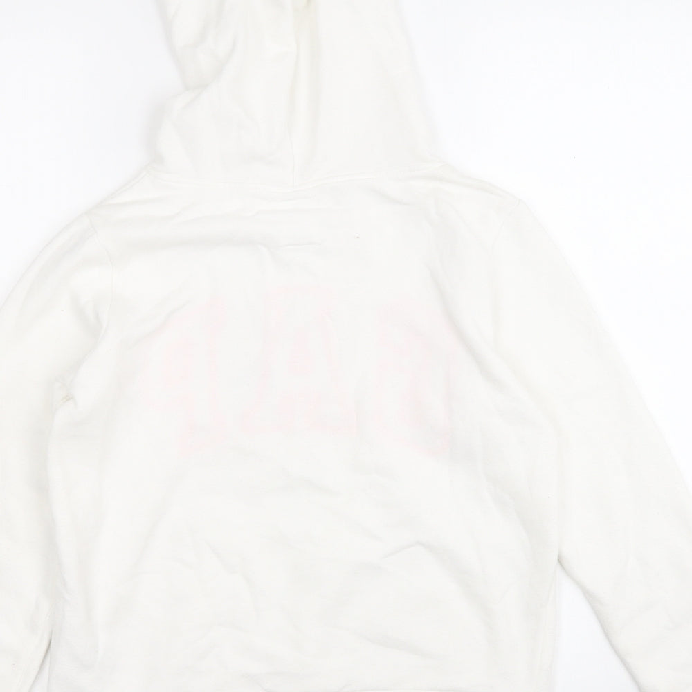 Gap Girls White  Cotton Pullover Hoodie Size 10 Years