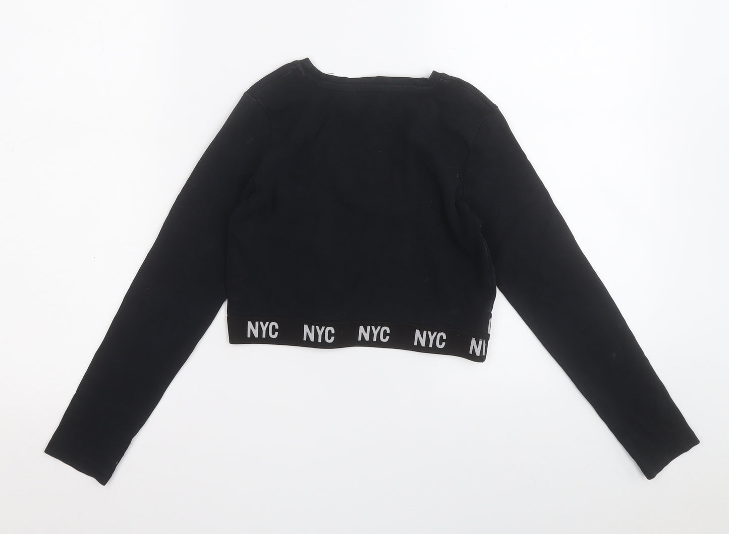 George Womens Black  Cotton Basic T-Shirt Size 8 Round Neck - NYC