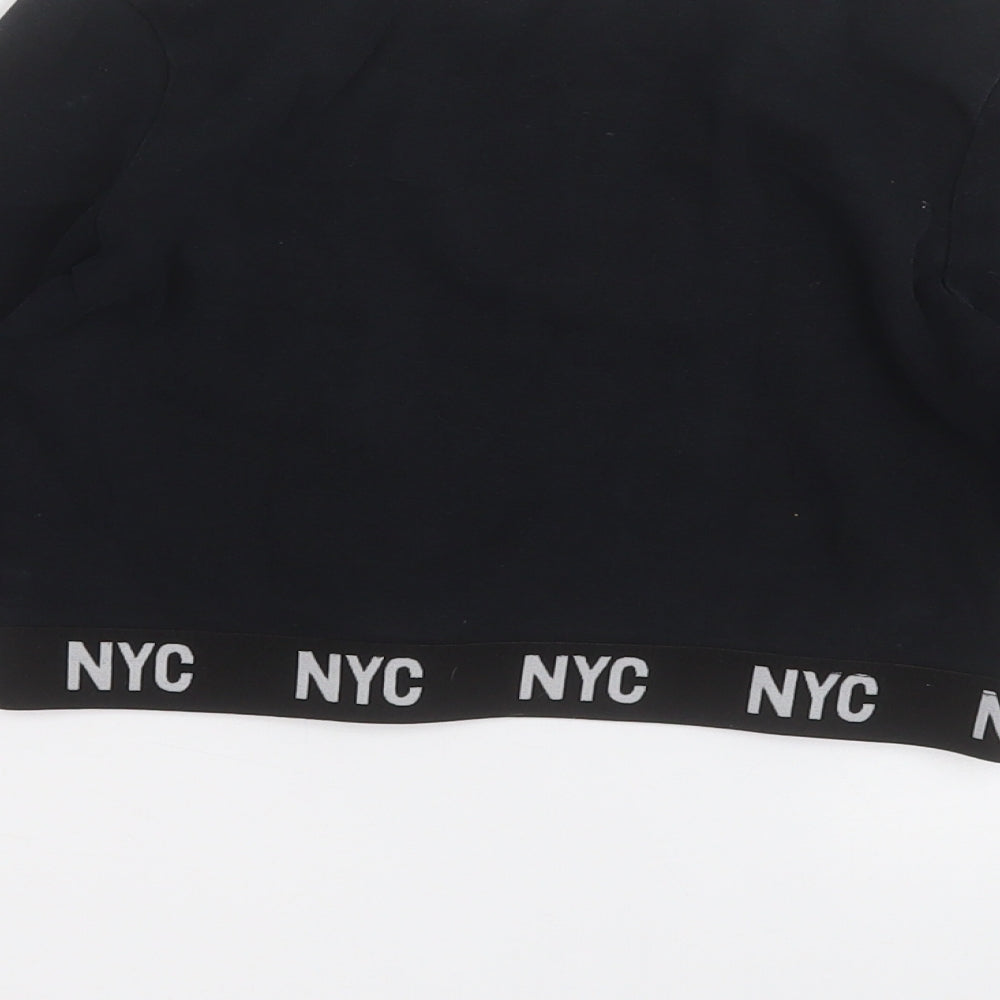 George Womens Black  Cotton Basic T-Shirt Size 8 Round Neck - NYC