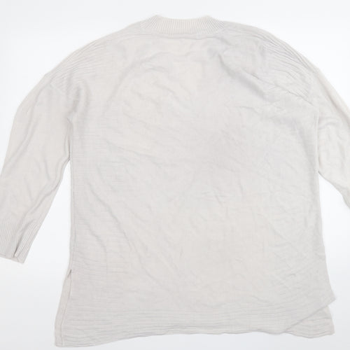 George Womens Grey Round Neck  Acrylic Pullover Jumper Size 16