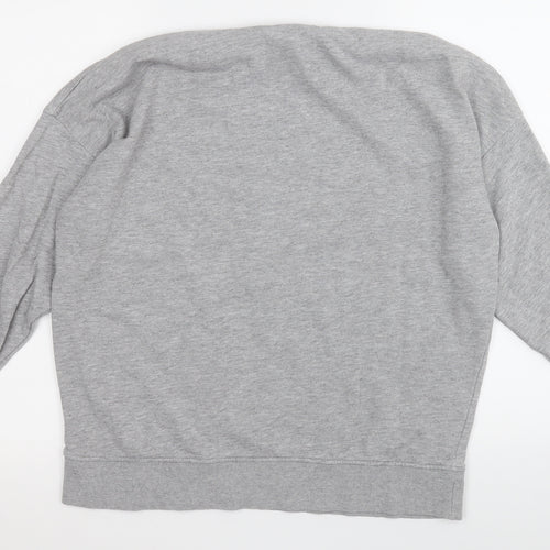 New Look Womens Grey  Cotton Pullover Sweatshirt Size 12   - Stop dreaming start doing