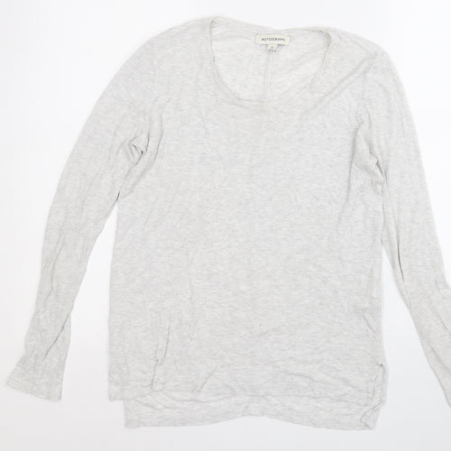 Autograph Womens Grey Round Neck  Lyocell Pullover Jumper Size 12