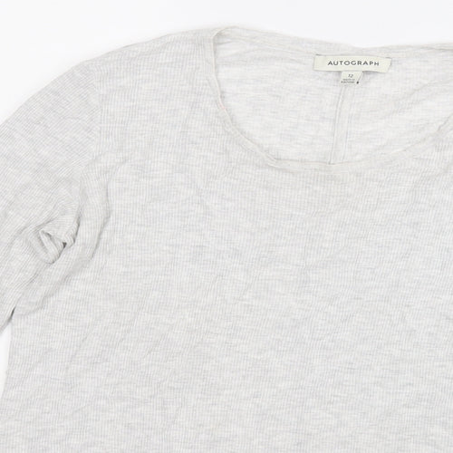 Autograph Womens Grey Round Neck  Lyocell Pullover Jumper Size 12