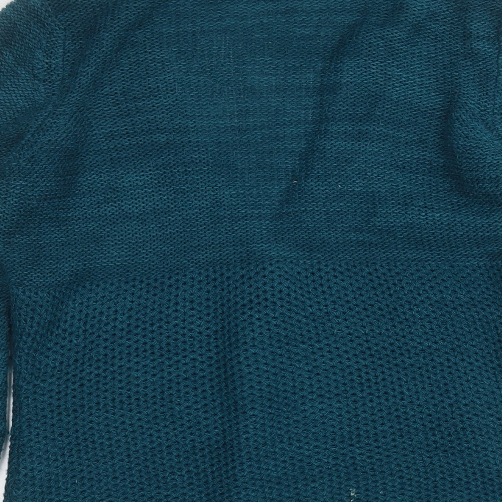 George Womens Blue V-Neck  Acrylic Cardigan Jumper Size 12