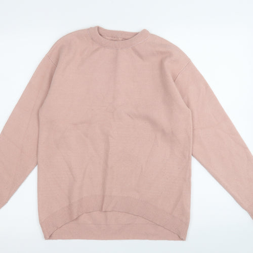 Primark Womens Pink Round Neck  Polyester Pullover Jumper Size 2XS