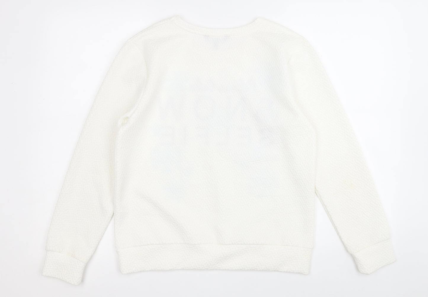 Candy Couture Girls White  Polyester Pullover Sweatshirt Size 12-13 Years   - Snow Flake