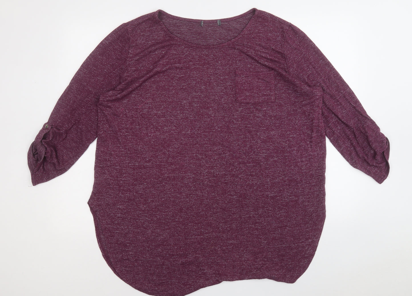 Preworn Womens Purple  Acrylic Basic T-Shirt Size 2XL Round Neck