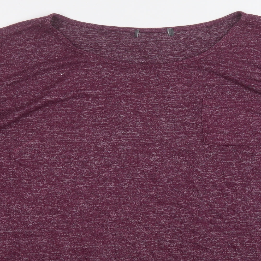 Preworn Womens Purple  Acrylic Basic T-Shirt Size 2XL Round Neck
