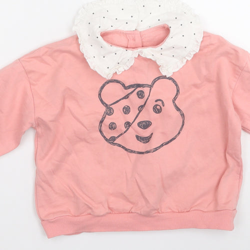 George Girls Pink  Cotton Pullover Sweatshirt Size 3-4 Years   - Pudsey
