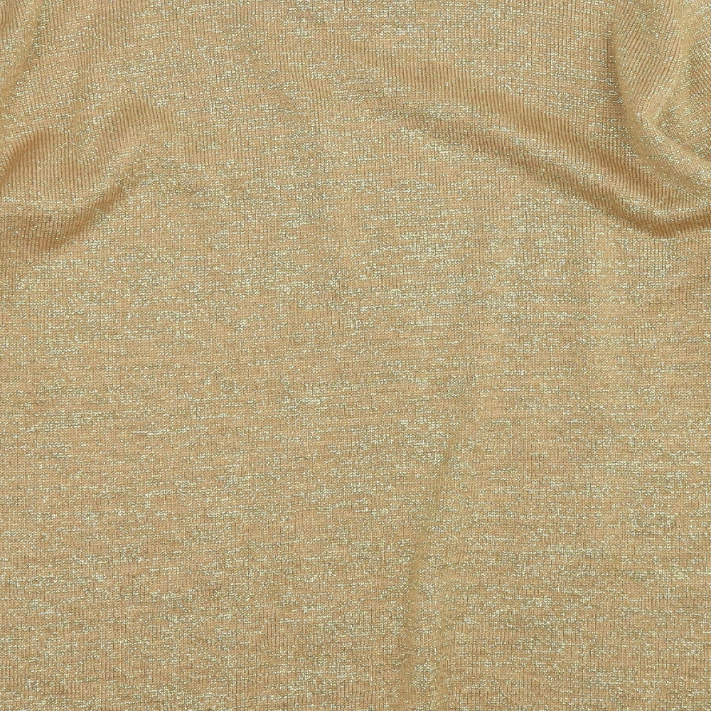 Amani Womens Gold  Acrylic Jumper Dress  Size 14  Round Neck