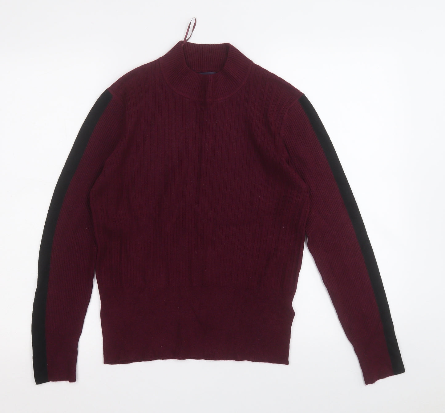 Marks and Spencer Womens Purple Round Neck  Viscose Pullover Jumper Size 14