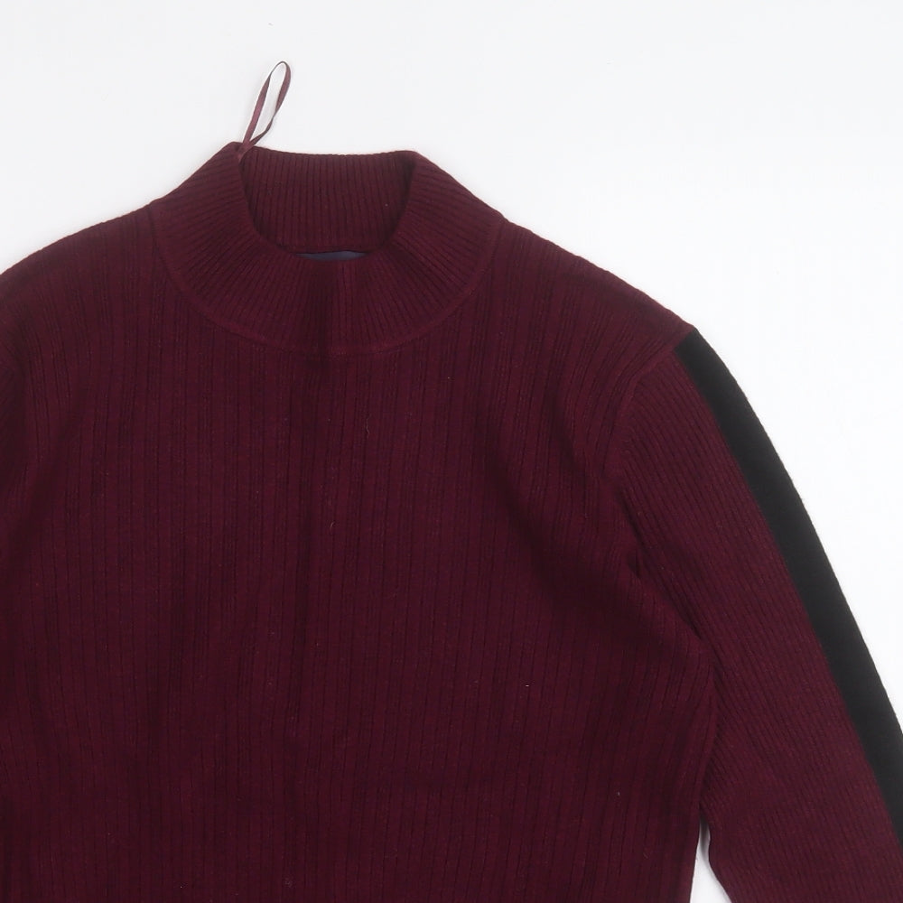 Marks and Spencer Womens Purple Round Neck  Viscose Pullover Jumper Size 14