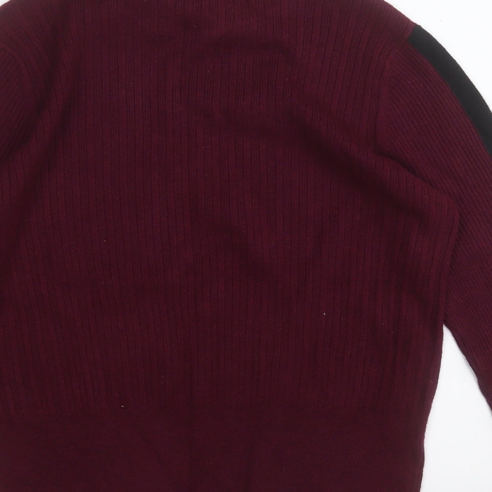 Marks and Spencer Womens Purple Round Neck  Viscose Pullover Jumper Size 14