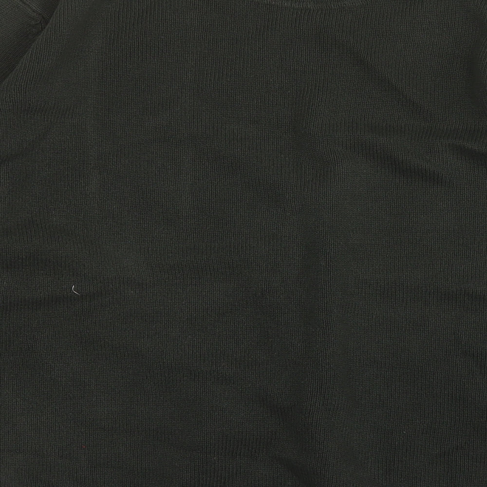 Atlantic Bay Mens Green Round Neck  Cotton Pullover Jumper Size L