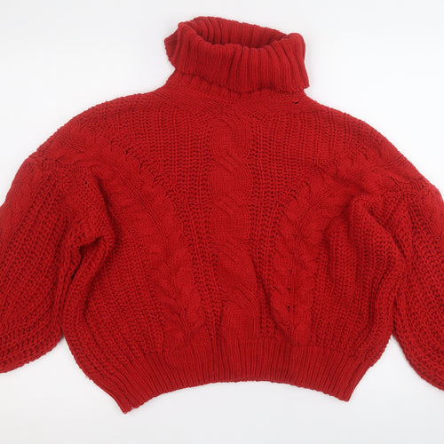 cashel Womens Red Round Neck  Acrylic Pullover Jumper Size XL