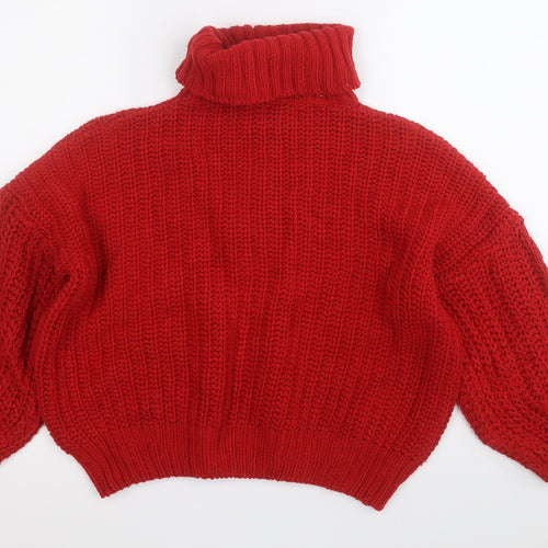 cashel Womens Red Round Neck  Acrylic Pullover Jumper Size XL